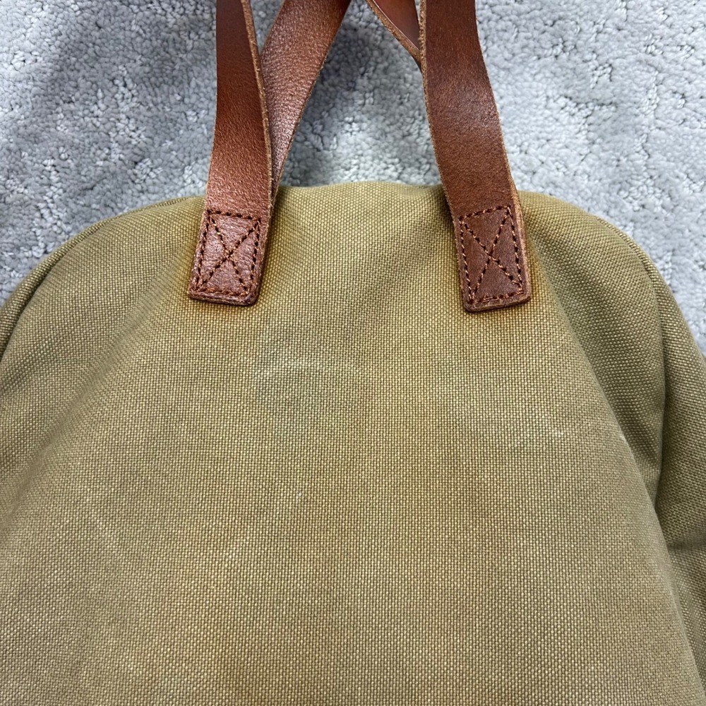 Madewell Charleston Backpack Khaki Green Canvas Leather Trim Rucksack Bag - Picture 10 of 16